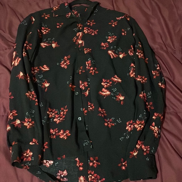 H&M Other - Floral Dress-shirt Black